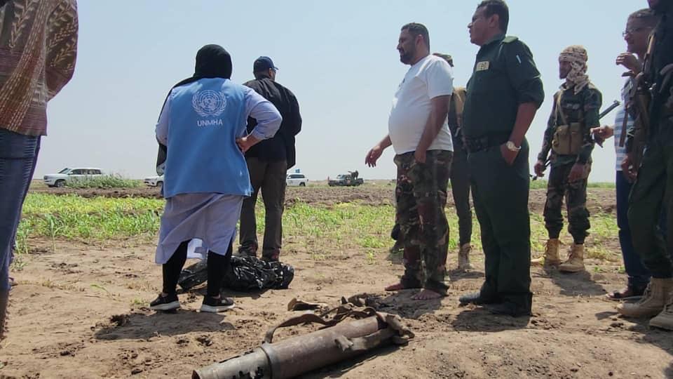 UNMHA Mine Action staff during a field visit