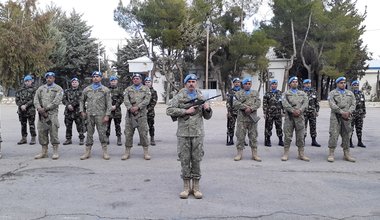 Honor Guard Drawn from UMIC, FRC and NMC ready to Celebrate Stand Down and HOTO of Chief Of Staff UNDOF 