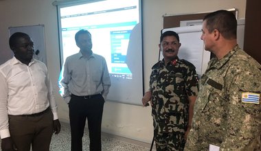 HoM and FC also Chief Of Staff UNDOF are given a demonstration of the abilities of the SAGE IT System