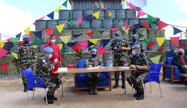 DFC UNDOF Brig Gen Maureen O Brien officiates the NEPCON HOTO