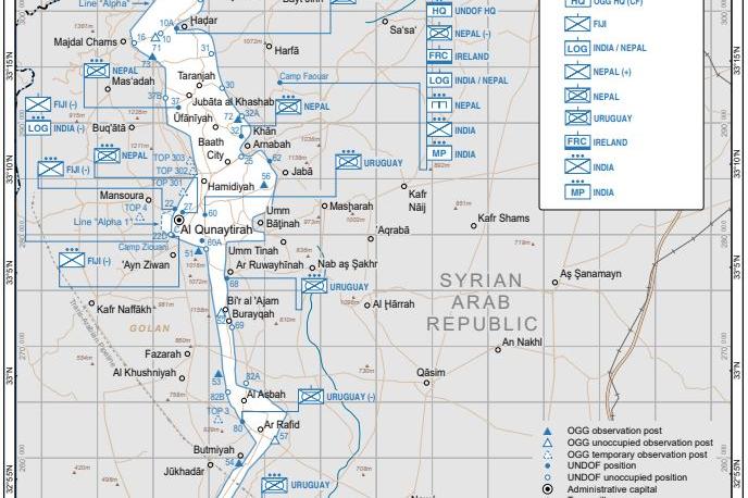 UNDOF Deployment Map, January 2021