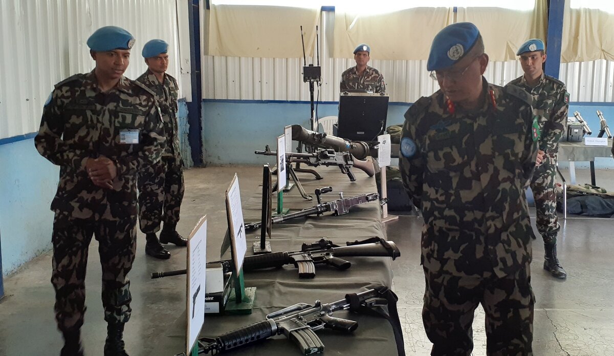 HoM/FC Maj Gen Ishwar Hamal Inspecting NMC Equipments.