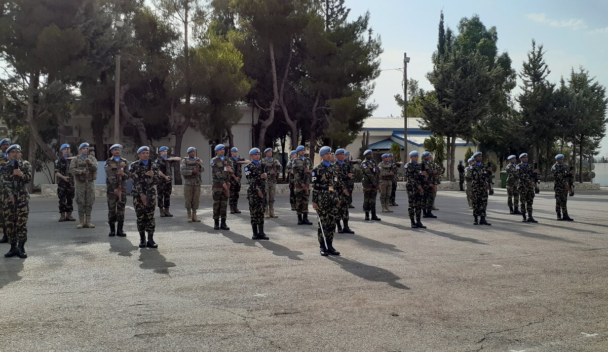 Troops providing Guard of Honor to HoM/FC Maj Gen Ishwar Hamal