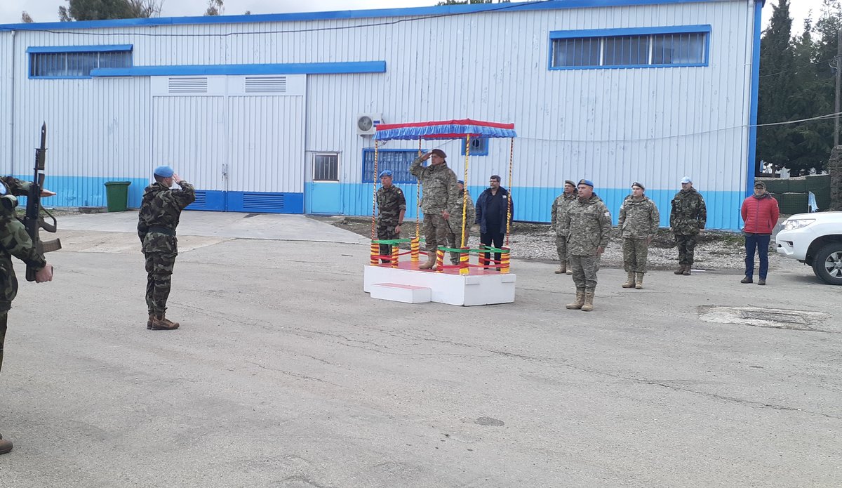 Guard of Honor from FRC Saluting the General Feola Paz, Uruguayan Army.