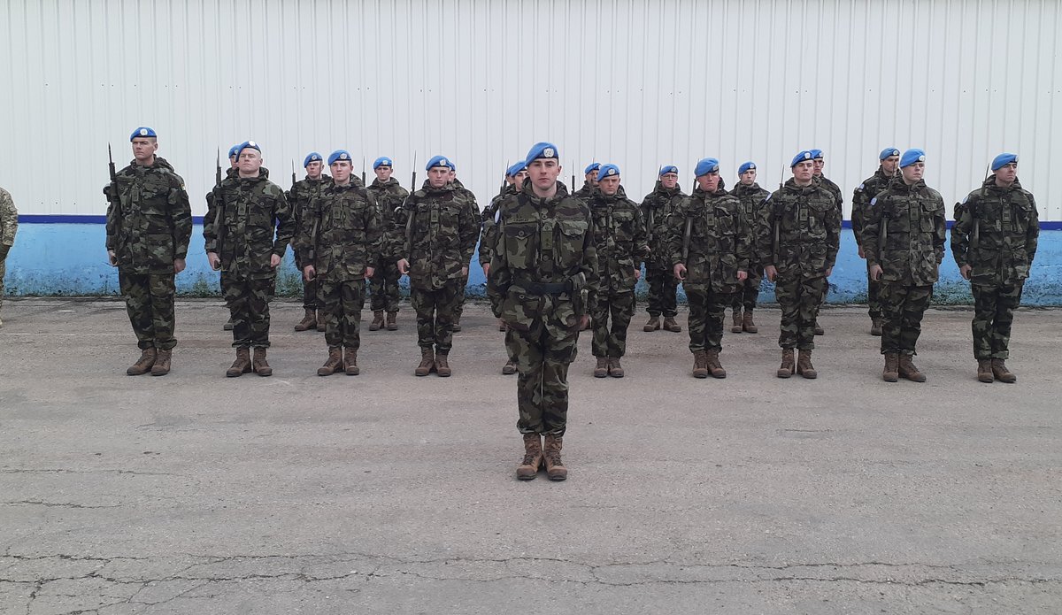 Guard of Honor from FRC ready to salute the General Feola Paz, Uruguayan Army General on 10th Feb 2020