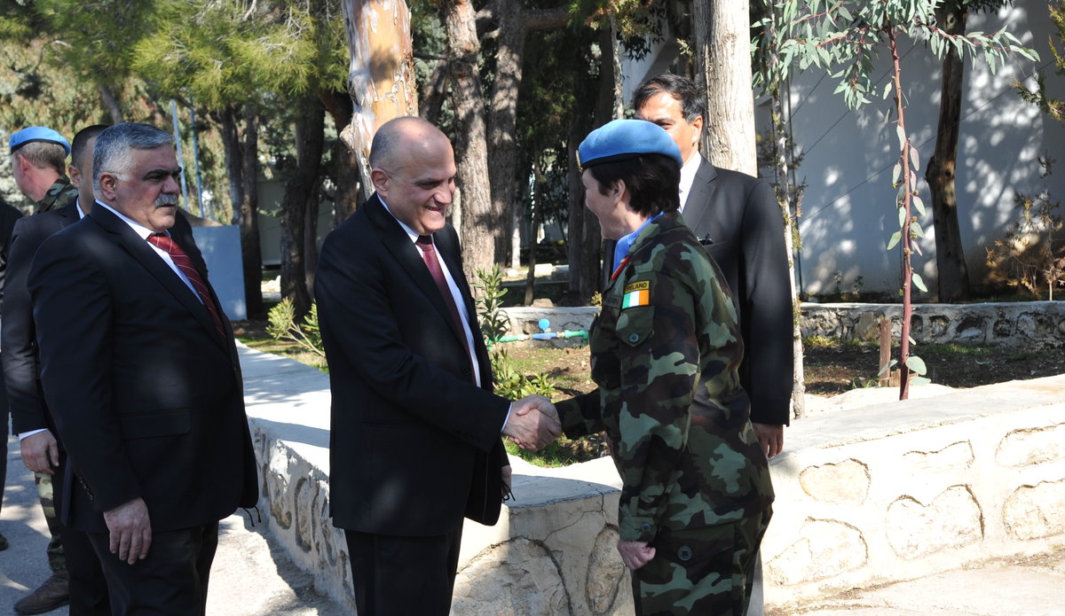 A/FC Brig Gen M O Brien welcomes delegates to the Diplomats Day hosted by UNDOF in Camp Faouar