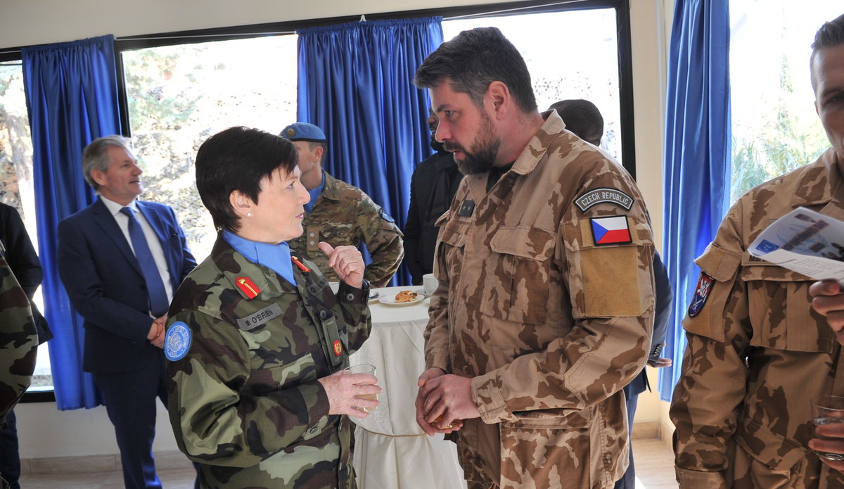 A/FC Brig Gen M O Brien meets with guests during Diplomats Day 2020