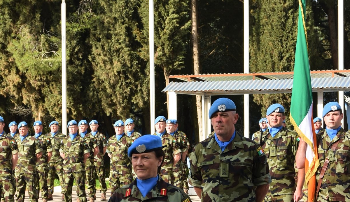 A/FC UNDOF Brig Gen M.O Brien and Lt Col Oliver Dwyer during the parade.