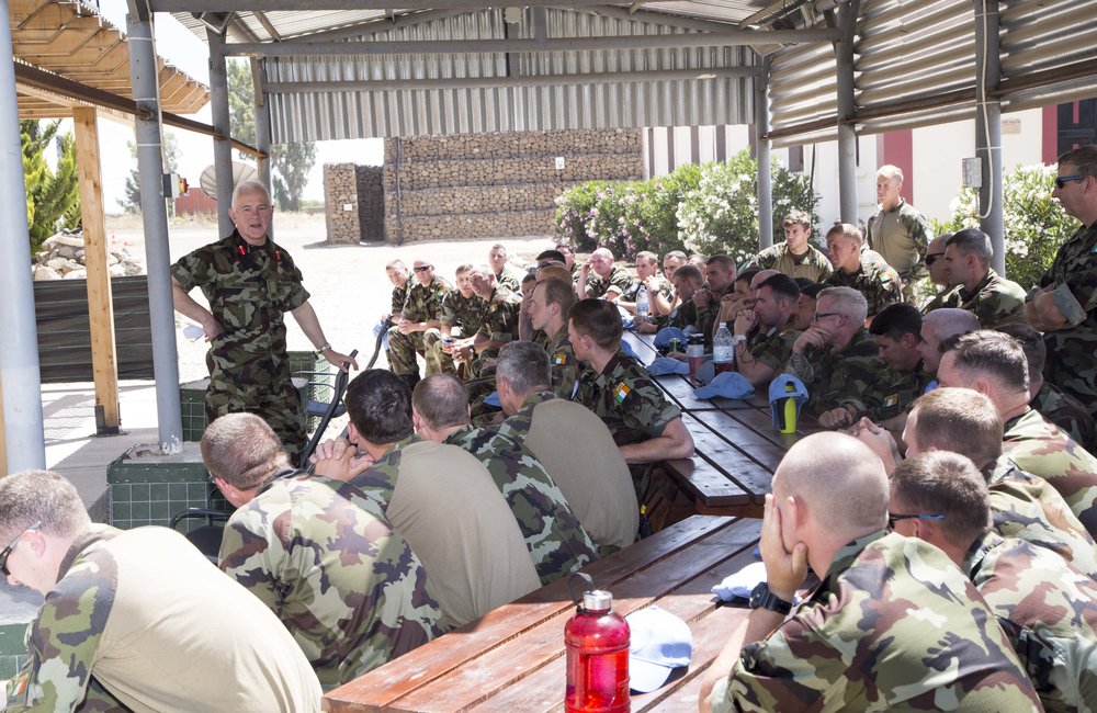Brig Gen Joe Mulligan addresses FRC Troops from the Defence Forces Training Centre