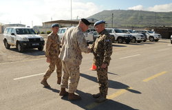 Rear Admiral Bob Auchterlonie meets DFC UNDOF Brig Gen Mauri Koskela