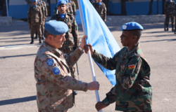 FC receiving the UN Flag